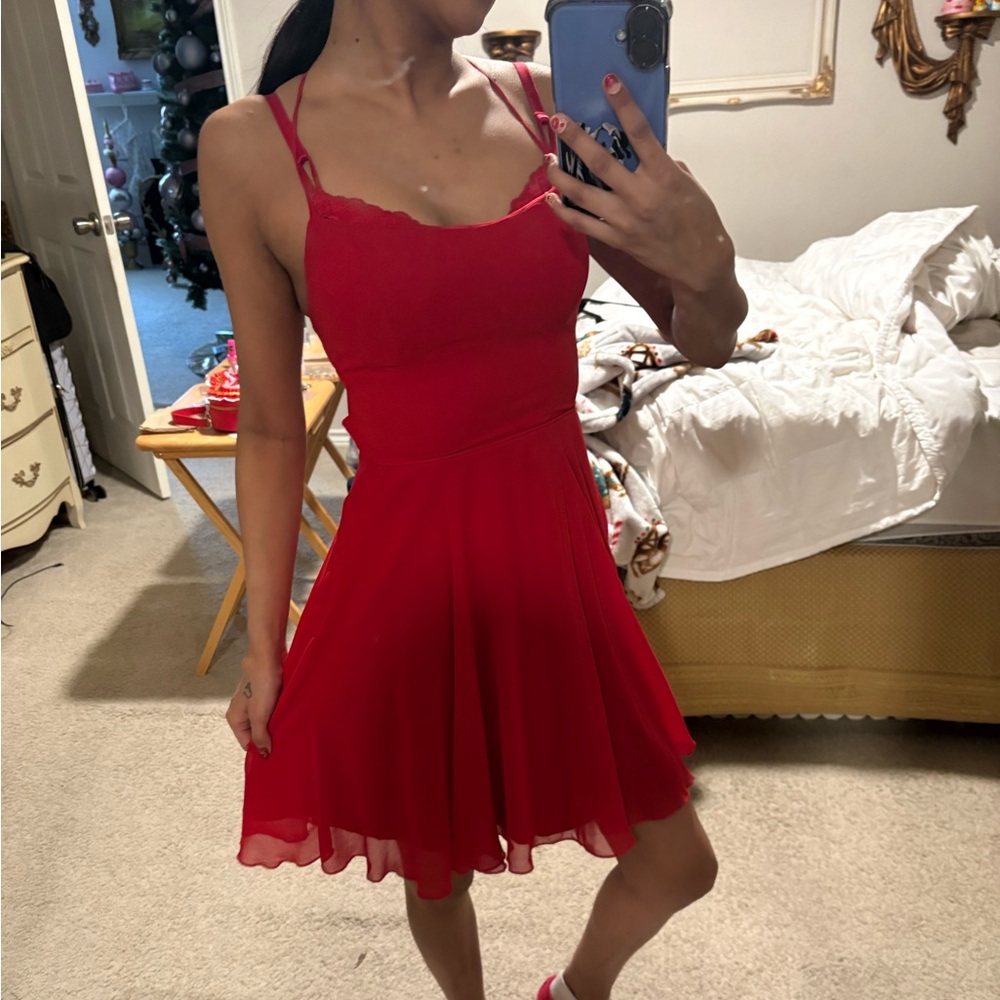 Elegant Red Sleeveless Dress